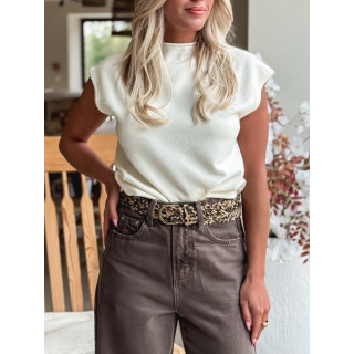 Ceinture léopard Cuzco - Beige/Noir