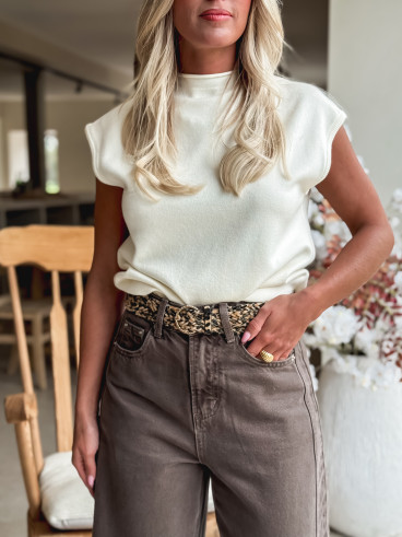 Ceinture léopard Cuzco - Beige/Noir