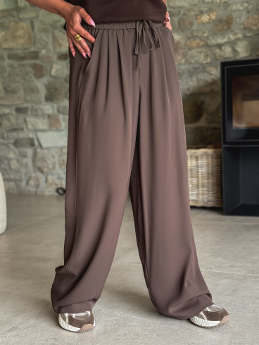 Pantalon fluide Emy - Chocolat