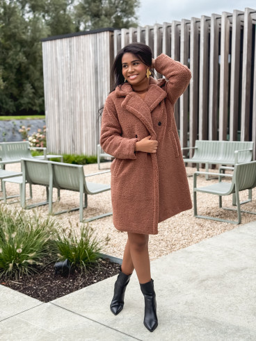 Manteau en teddy Alva - Camel