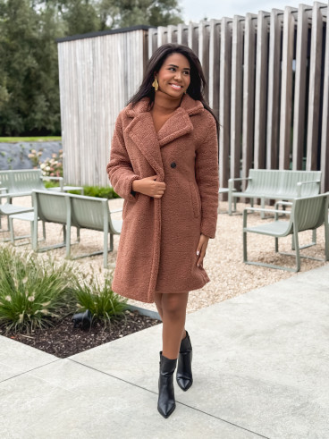 Manteau en teddy Alva - Camel