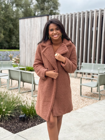 Manteau en teddy Alva - Camel