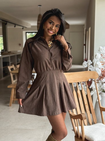 Robe courte Kailany - Chocolat