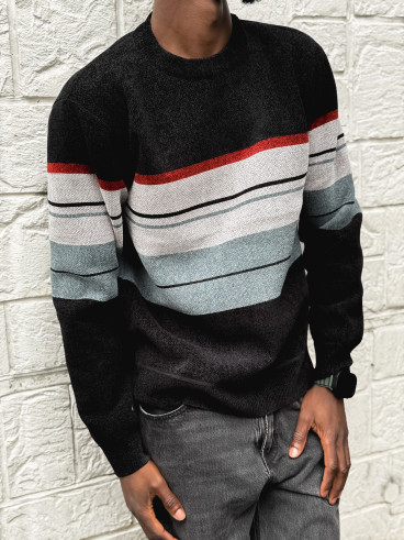 Pull Ligné Ezequiel - Noir/Gris
