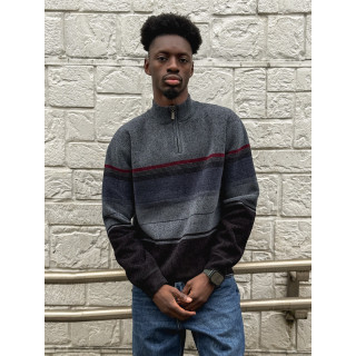 Pull Ligné Sylvan - Bleu/Noir
