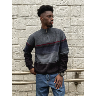 Pull Ligné Sylvan - Bleu/Noir