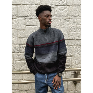 Pull Ligné Sylvan - Bleu/Noir
