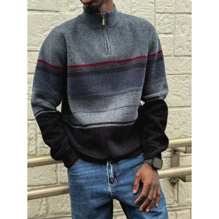 Pull Ligné Sylvan - Bleu/Noir