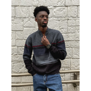 Pull Ligné Sylvan - Bleu/Noir