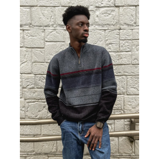 Pull Ligné Sylvan - Bleu/Noir