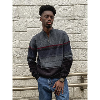 Pull Ligné Sylvan - Bleu/Noir