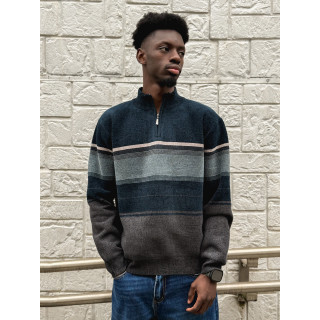 Pull Ligné Sylvan - Bleu/Gris