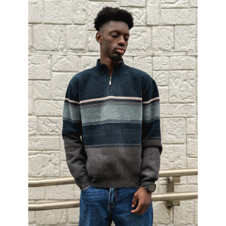 Pull Ligné Sylvan - Bleu/Gris