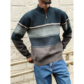 Pull Ligné Sylvan - Bleu/Gris