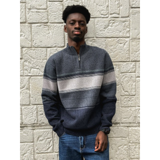Pull Ligné Sylvan - Bleu/Gris