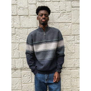 Pull Ligné Sylvan - Bleu/Gris