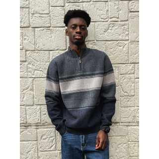 Pull Ligné Sylvan - Bleu/Gris