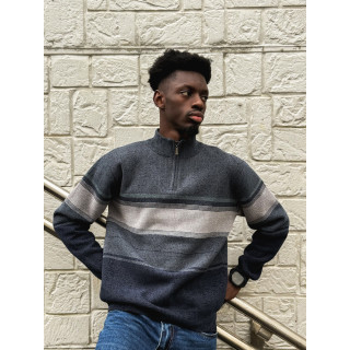 Pull Ligné Sylvan - Bleu/Gris