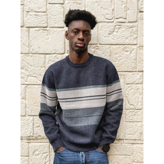Pull Ligné Ezequiel - Bleu marine/Gris