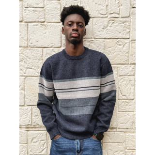 Pull Ligné Ezequiel - Bleu marine/Gris