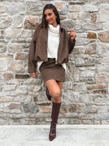 Veste à carreaux Ambéline - Marron