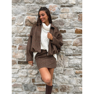 Veste à carreaux Ambéline - Marron
