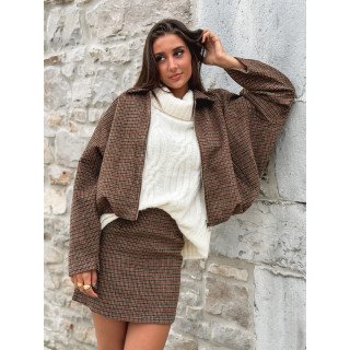 Veste à carreaux Ambéline - Marron