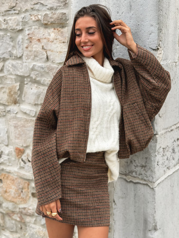 Veste à carreaux Ambéline - Marron