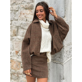 Veste à carreaux Ambéline - Marron