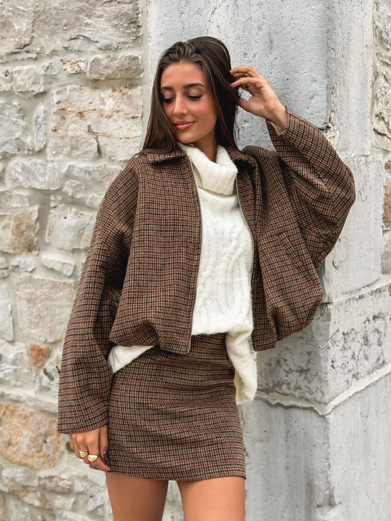 Veste à carreaux Ambéline - Marron