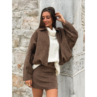 Veste à carreaux Ambéline - Marron