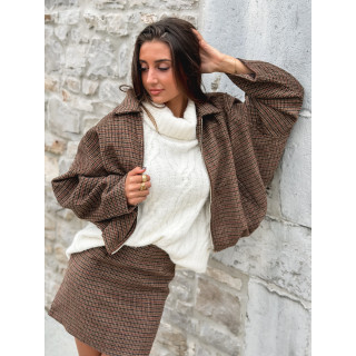 Veste à carreaux Ambéline - Marron