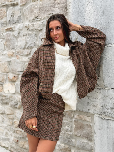Veste à carreaux Ambéline - Marron