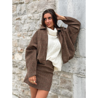 Veste à carreaux Ambéline - Marron