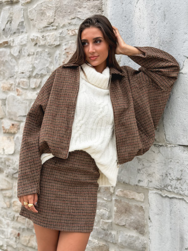 Veste à carreaux Ambéline - Marron