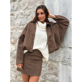 Veste à carreaux Ambéline - Marron