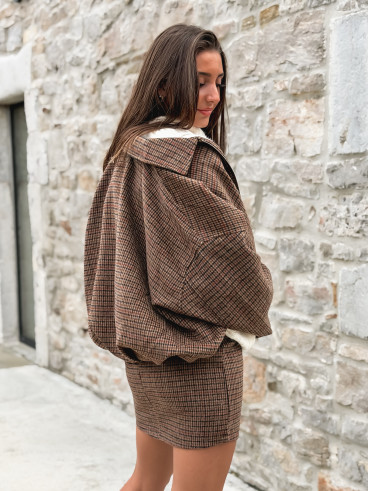 Veste à carreaux Ambéline - Marron