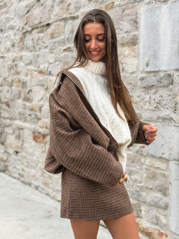 Veste à carreaux Ambéline - Marron