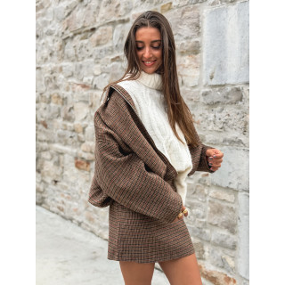 Veste à carreaux Ambéline - Marron