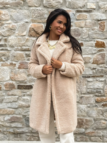 Manteau en teddy Alva - Beige