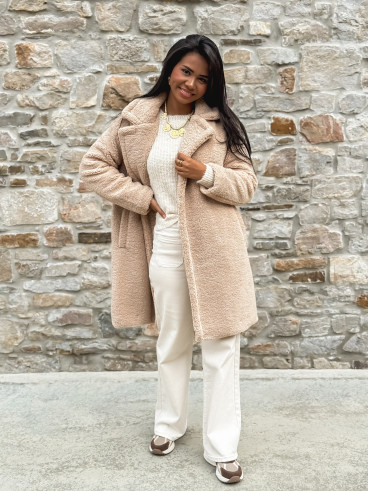 Manteau en teddy Alva - Beige
