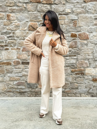 Manteau en teddy Alva - Beige
