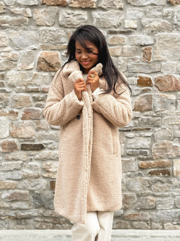 Manteau en teddy Alva - Beige