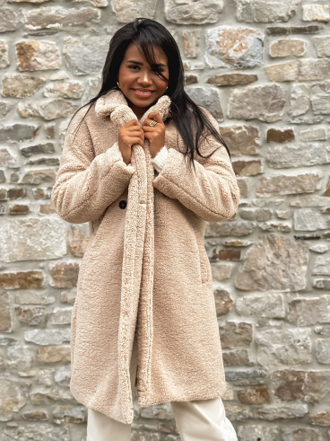 Manteau en teddy Alva - Beige
