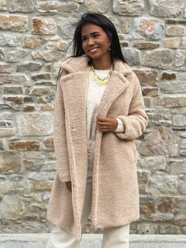 Manteau en teddy Alva - Beige