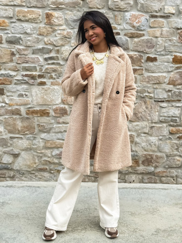 Manteau en teddy Alva - Beige