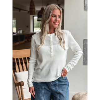 Pull côtelé Joéline - Blanc