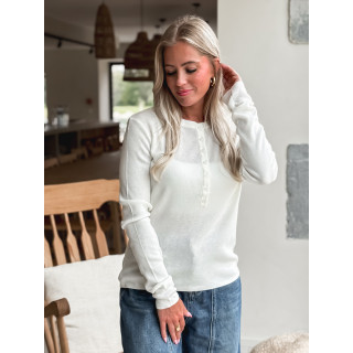 Pull côtelé Joéline - Blanc