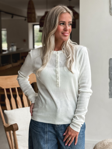 Pull côtelé Joéline - Blanc