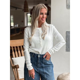 Pull côtelé Joéline - Blanc
